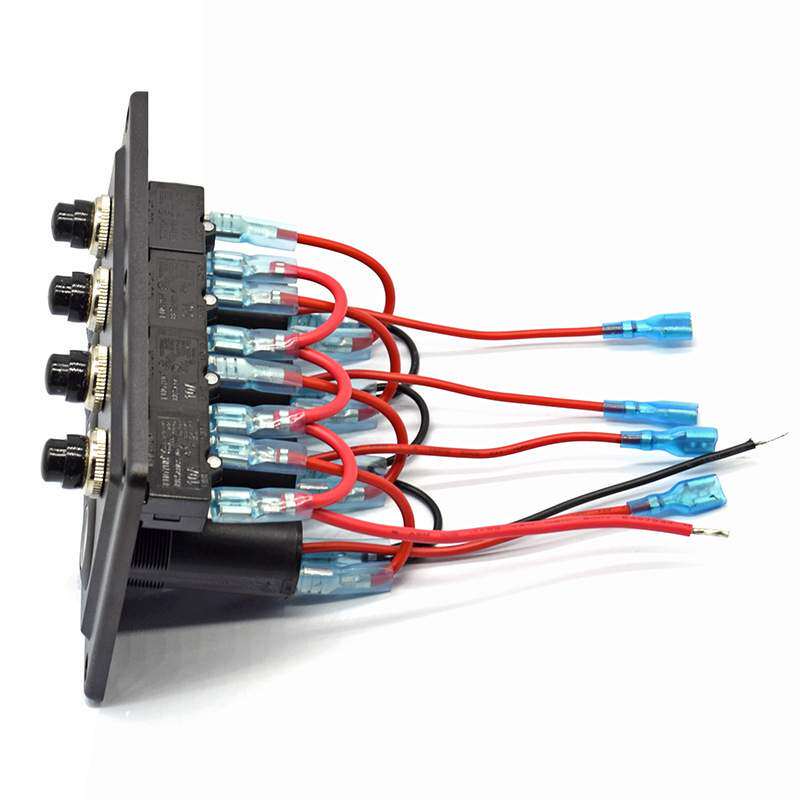 改装房车汽车游艇驾驶室 四位单触控面板 带蓝灯开关12-24V
