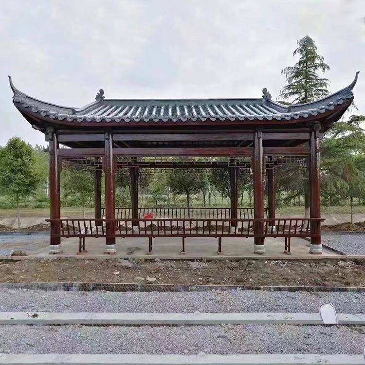水榭凉亭仿古实木亭子古建四角户外花园别墅木质夏季休闲活动长廊