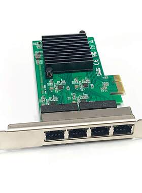 PCIe X1四端口千兆以太网网卡RTL8111H台式机电脑4-RJ45