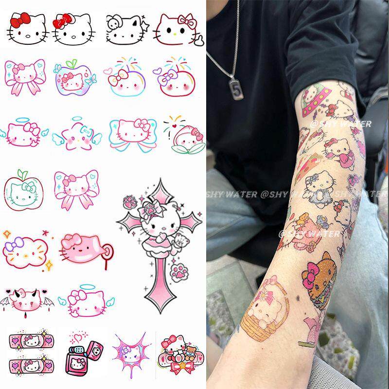 卡通纹身贴花臂可爱女可洗防水持久腿部后背高级感儿童学生小贴纸