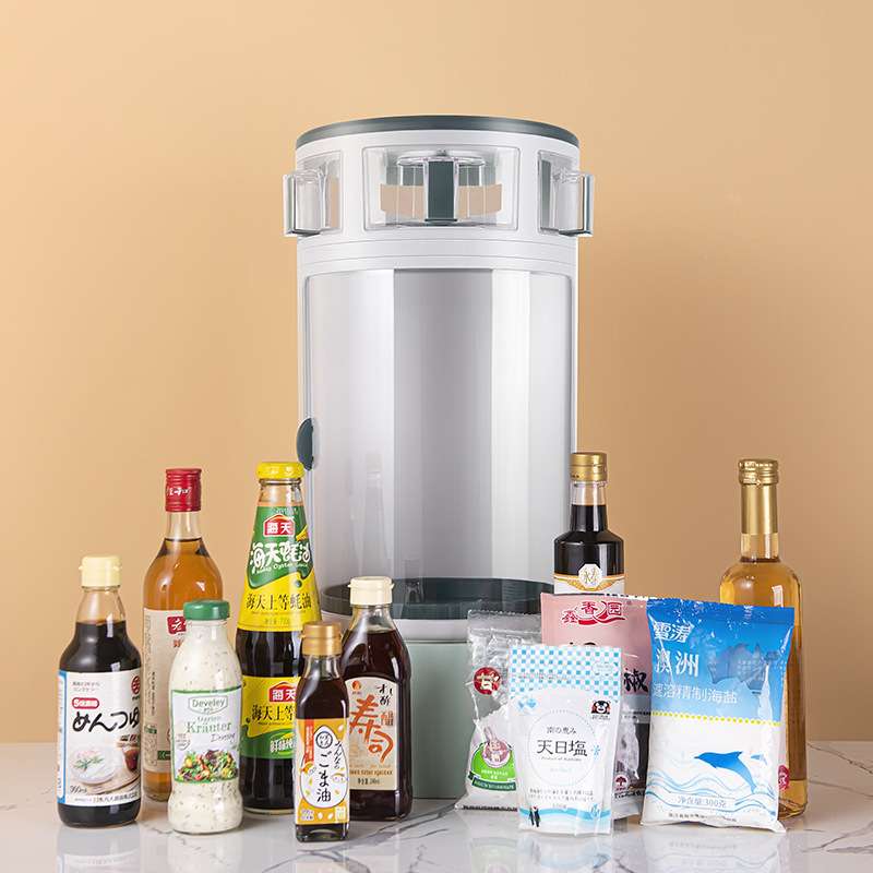 厨房转角调味品收纳架 创意双层可旋转调料架 台面佐料防尘置物架