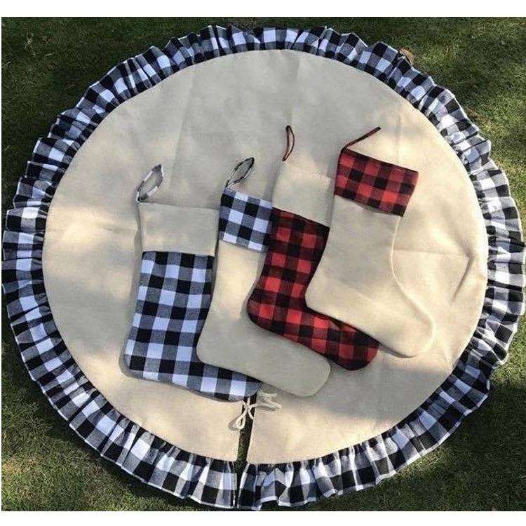 ebay亚马逊圣诞树裙红黑格子割草机/草坪机