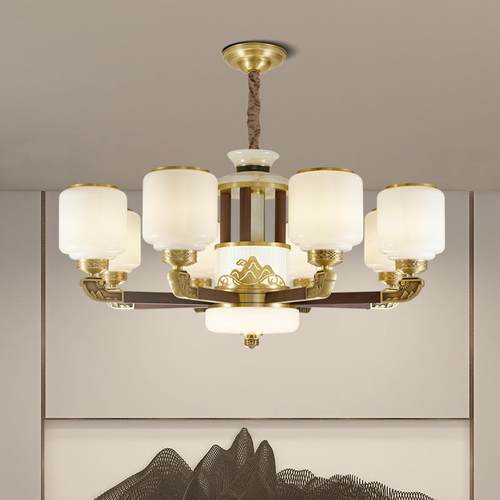 新款高级感简约玻璃吊灯别墅复式楼客厅餐厅卧室玄关酒店大堂吊灯