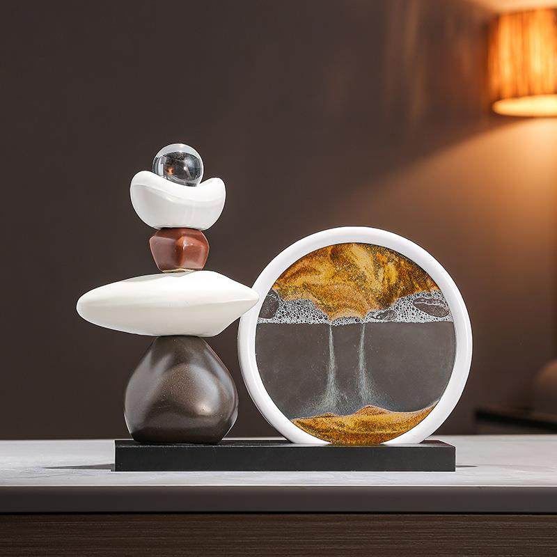 时来运转流沙画摆件客厅电视柜酒柜轻奢高档家居装饰品办公室招财,鲜花速递/花卉仿真/绿植园艺,割草机/草坪机,淘宝优惠券,粉丝福利购,淘宝优惠卷