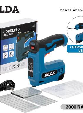 家用便携式锂电钉枪不卡钉木工装修气钉枪带2000pcs钉子