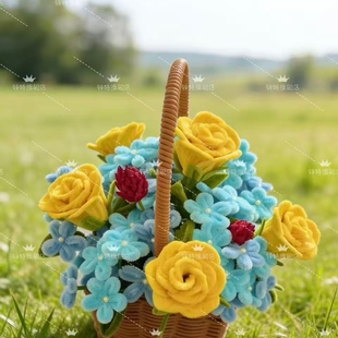 锌特扭扭棒花束手工编织diy玫瑰花篮创意编织材料包 情人节送女友