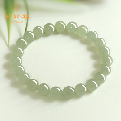 玉研香天然和田玉圆珠手串男女玉手链天然和田玉手链玉石简约手串