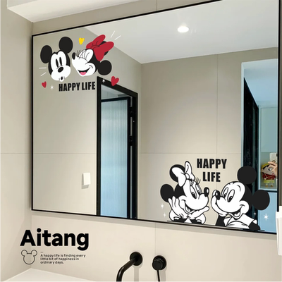 米奇卡通可爱窗花透明静电贴