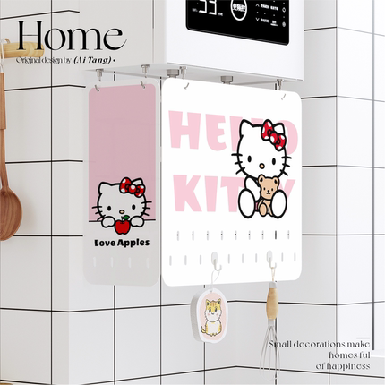 hello kitty热水器遮挡罩亚克力洞洞板置物架燃气炉管道遮丑神器