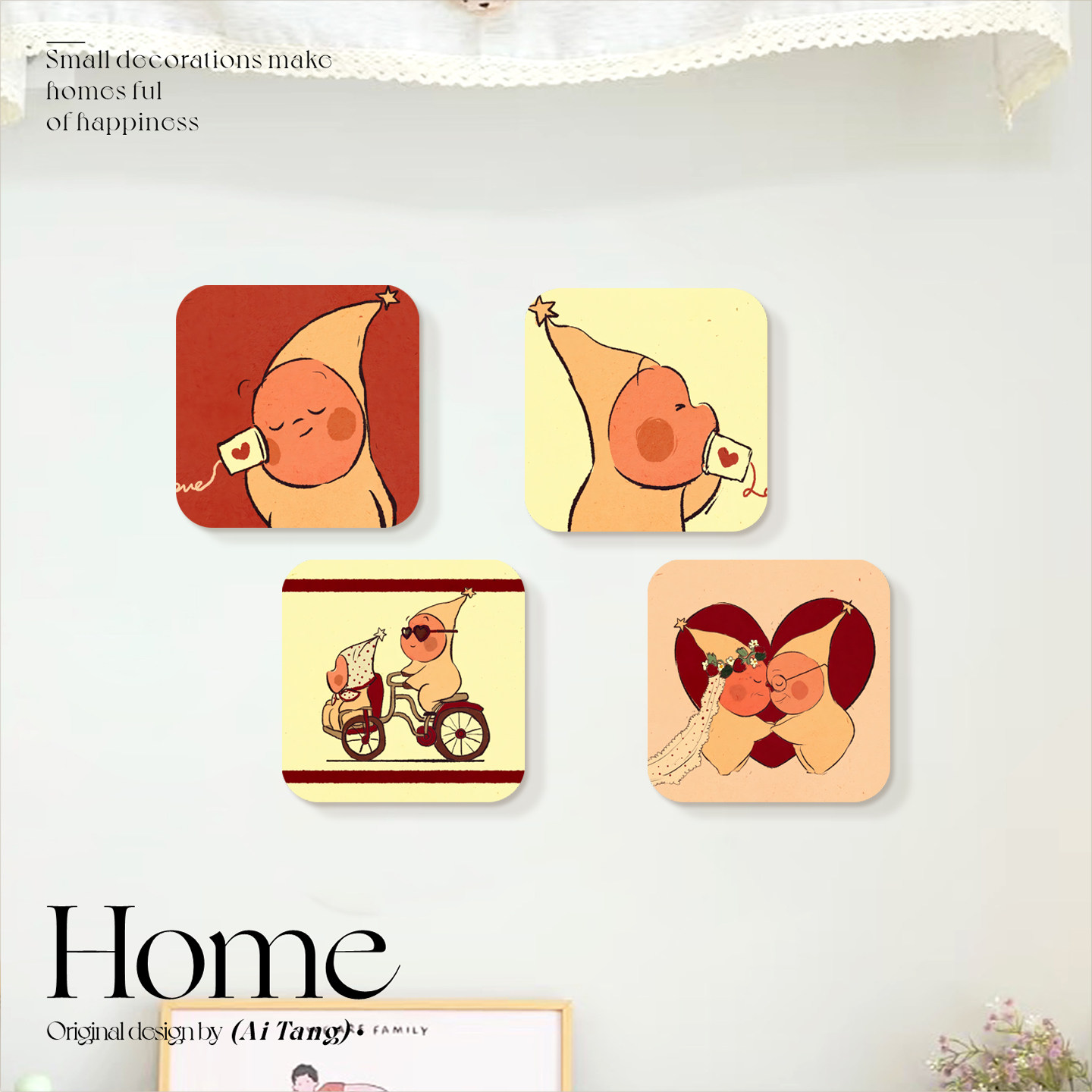 星星人亚克力贴片墙面洞贴纸小孔遮挡物卫生间装饰孔洞遮丑神器,家居饰品,瓷砖贴,淘宝优惠券,粉丝福利购,淘宝优惠卷