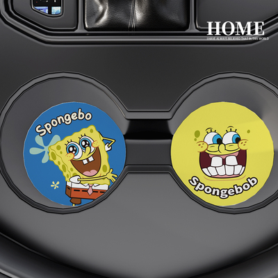 海绵宝宝车载硅藻泥吸水杯垫