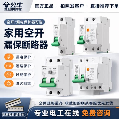 公牛空气开关带漏电保护器2P总闸