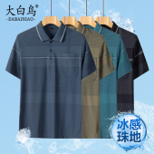 半袖 2025新款 上衣父亲节衣服 T恤冰丝夏季 中老年男士 爸爸夏装 短袖