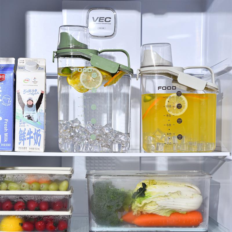 夏家用冰箱冷水桶柠檬水果茶冷泡壶冷水壶保鲜大容量带把手凉水壶