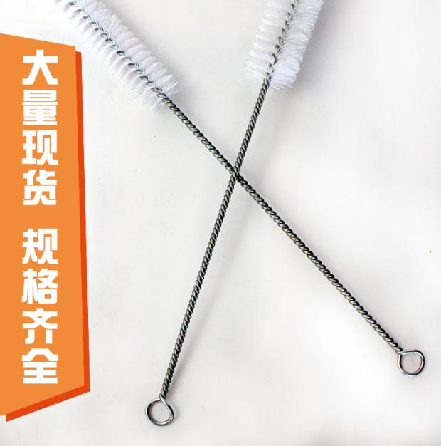 手用长柄白塑料尼龙丝管道超细毛刷子内孔试管清洁玻璃瓶 管道刷