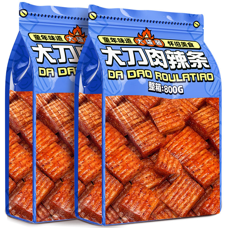 大刀肉辣条素食肉儿时经典怀旧休闲小零食麻辣片网红爆款面筋小吃
