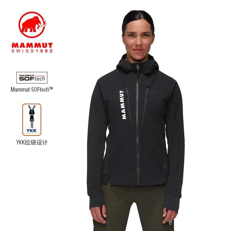 MAMMUT猛犸象Aenergy户外女 登山防风防泼水内穿外搭软壳连帽新品