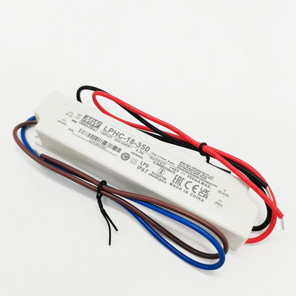 明纬LED防水电源LPHC-18-350/700mA 18W恒流照明驱动 电子字幕屏