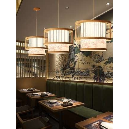 现代中式吊灯竹艺灯日式榻榻米饭店竹编吊灯卧室餐厅东南亚风格灯