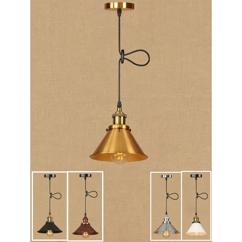 单头餐厅小吊灯复古个性简约铁艺loft黑色锅盖灯罩工业风格吊顶灯