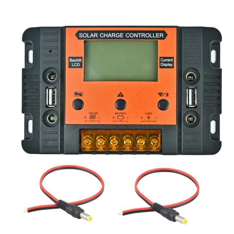 夜光背光LCD显示12V24V30A太阳能控制器可调电压太阳能充电控制器