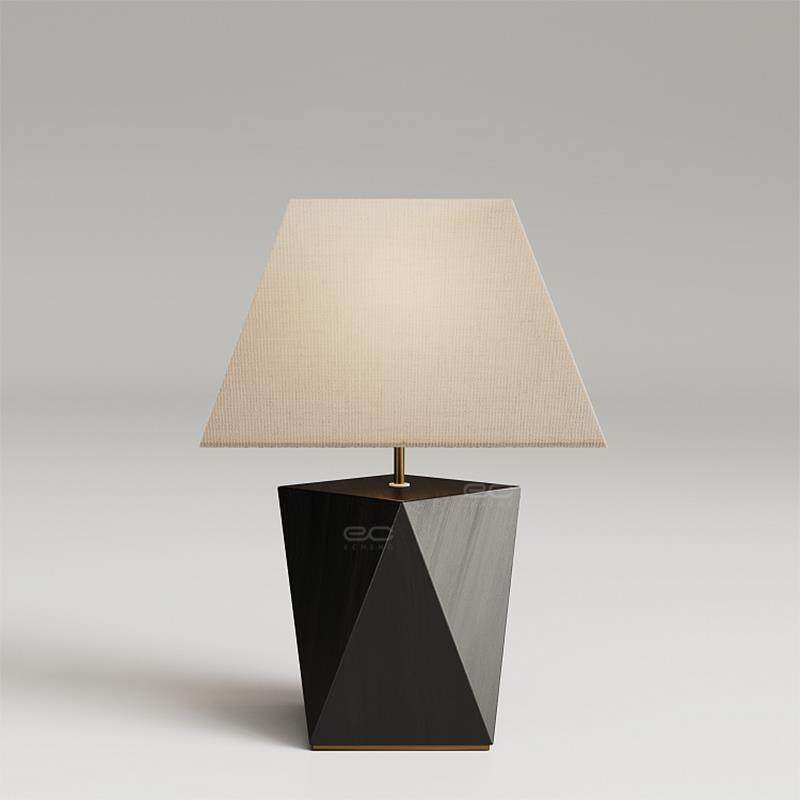 中山工厂工厂直销现代简约北欧卧室床头主卧布艺多边形台灯轻奢客