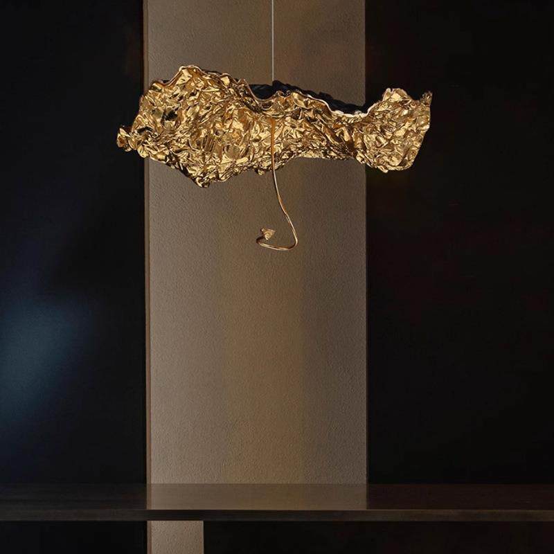 全铜轻奢水晶花朵吊灯客厅餐厅卧室手工艺术装饰金色树枝造型灯具