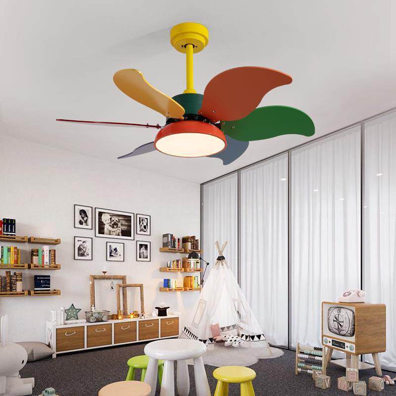 儿童房吊扇灯北欧男女孩个性卧室风扇灯创意幼儿园装饰风扇灯饰