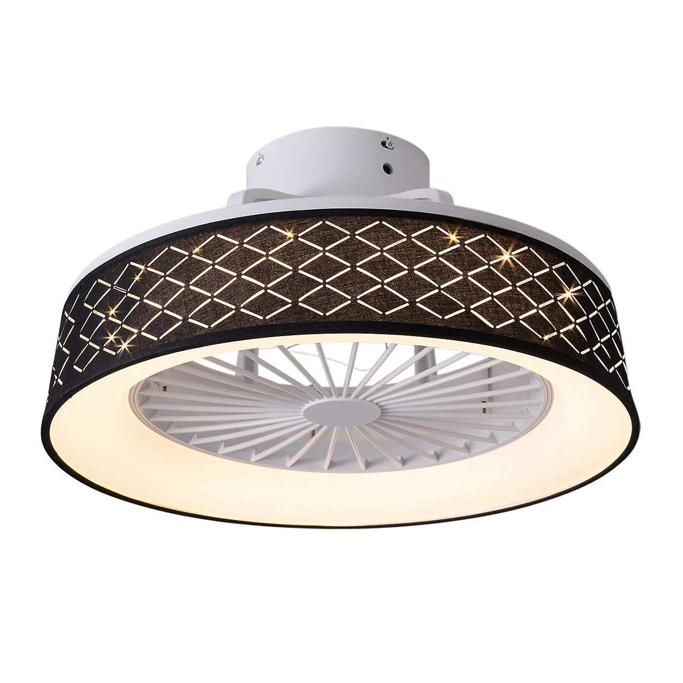 跨境黑色复古风扇灯低层遥控调光正反转吸顶灯卧室客厅用吊扇灯