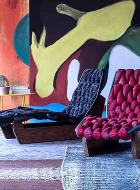 户外室内庭院藤椅沙发实木柚木躺椅懒人藤编单人躺床民宿酒店阳台