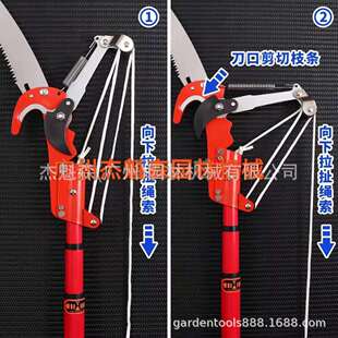 老农夫TP-3高枝剪锯 省力伸缩3米5高空剪带锯片 摘果器两用剪锯