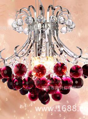 欧式吊灯客厅灯烟灰色水晶灯圆形LED吸顶灯餐厅灯卧室灯厂家