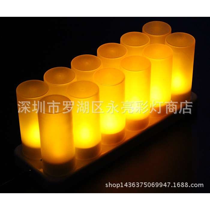 12座LED电子蜡烛灯 充电蜡烛灯 装饰灯 LED蜡烛灯 小夜灯