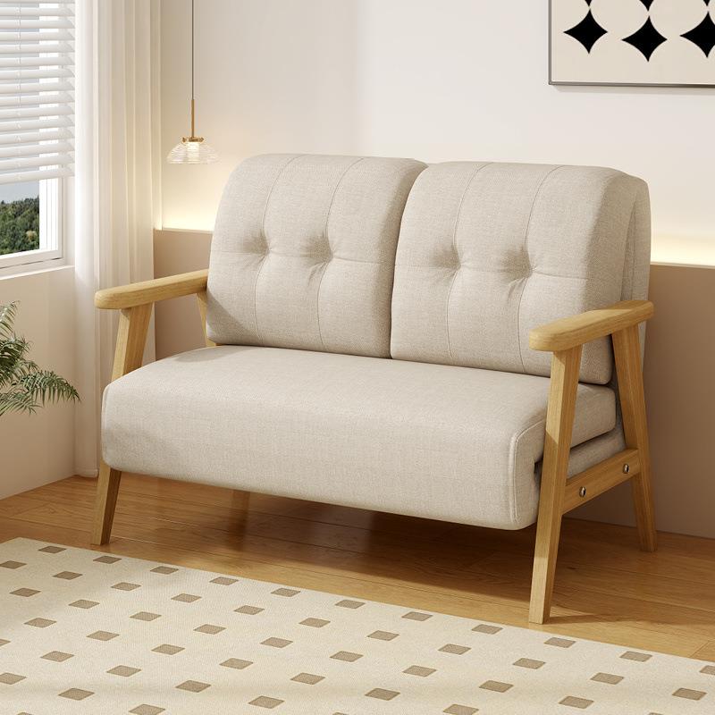 可折叠两用沙发床沙发折叠单人小户型阳台日式客厅实木多功能沙发