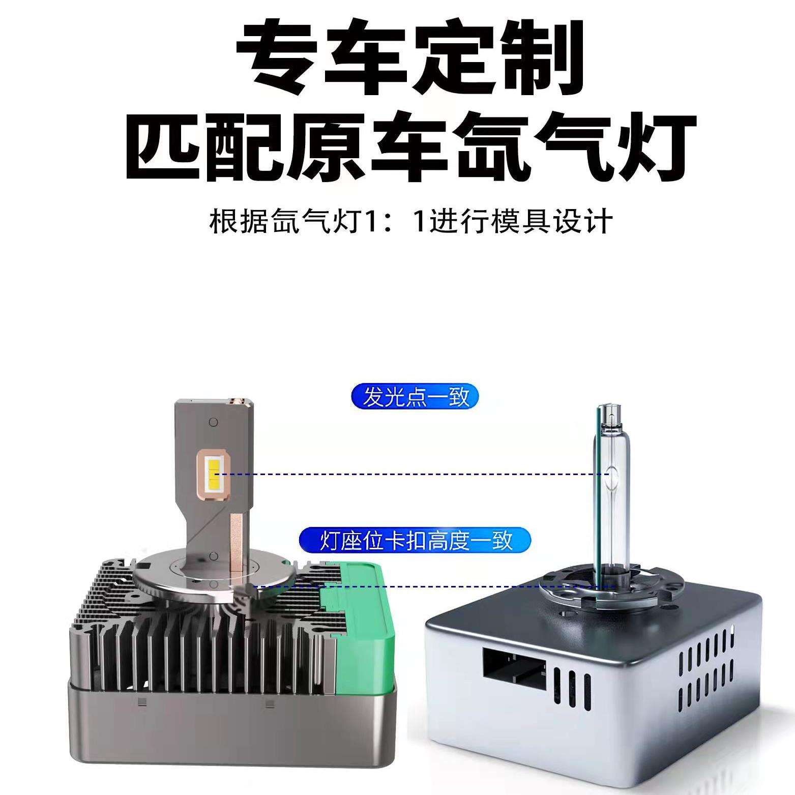 D系列大功率一体化LED车灯对接氙气灯专用车型D1S D2S D3S D4S