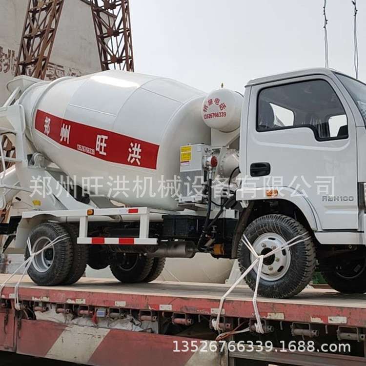 小型3方水泥罐车 农村自建用三轮拌合车五征多缸混凝土搅拌车价格