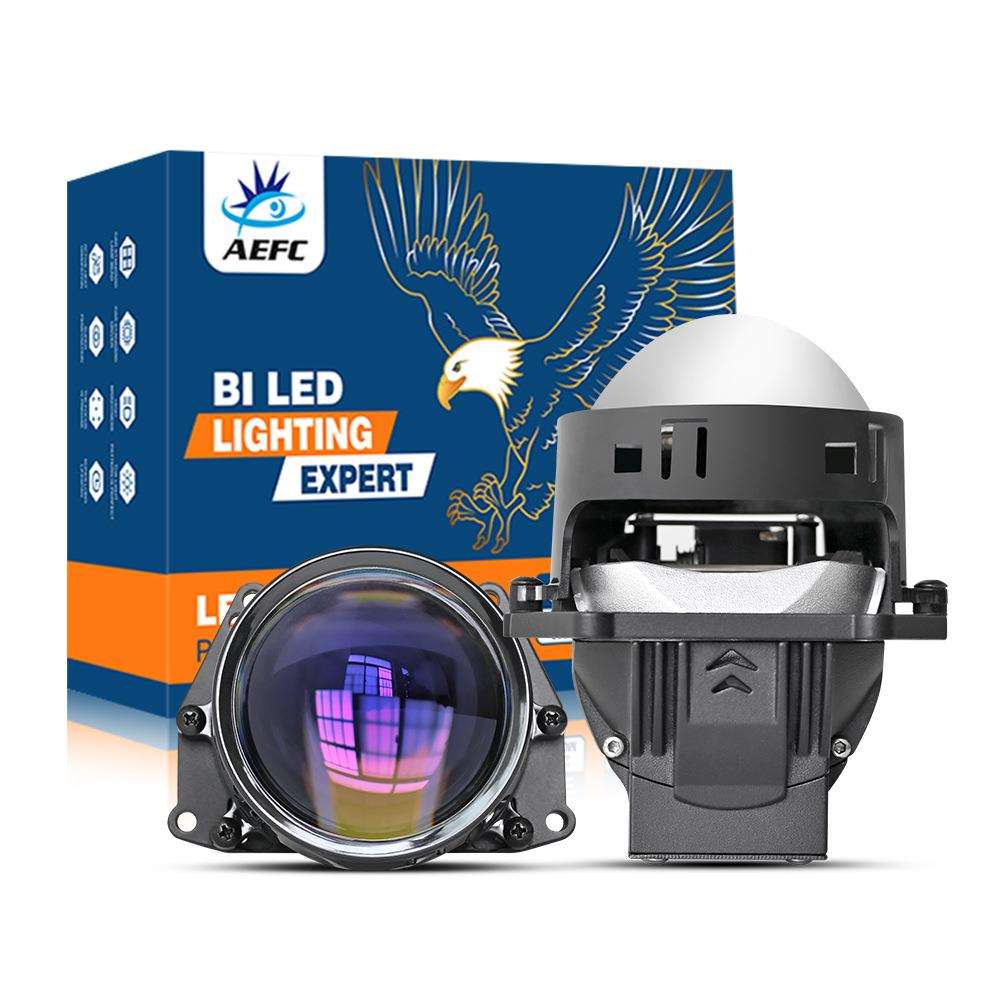 汽车LED大灯双光透镜2.5 3寸无损大功率双灯杯80W12+6芯LED车灯