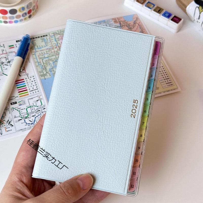 彩虹索引皮质年日程手帐本学生月周计划表工作笔记日记事本子