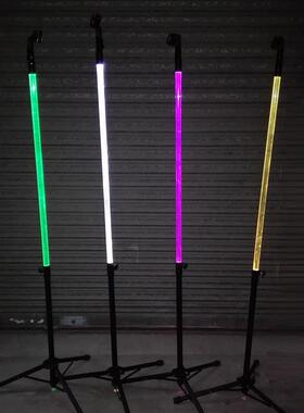 LED发光麦架咪架演出舞台道具七彩发光麦克风架子