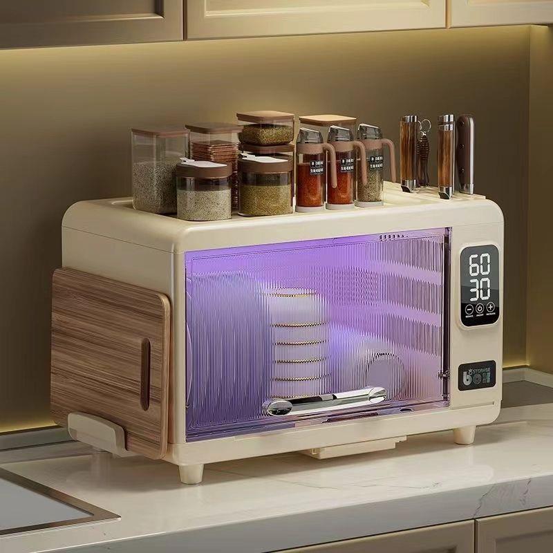 厨房碗筷收纳盒家用小型消毒烘干碗柜多功能餐具免沥水碗碟收纳架