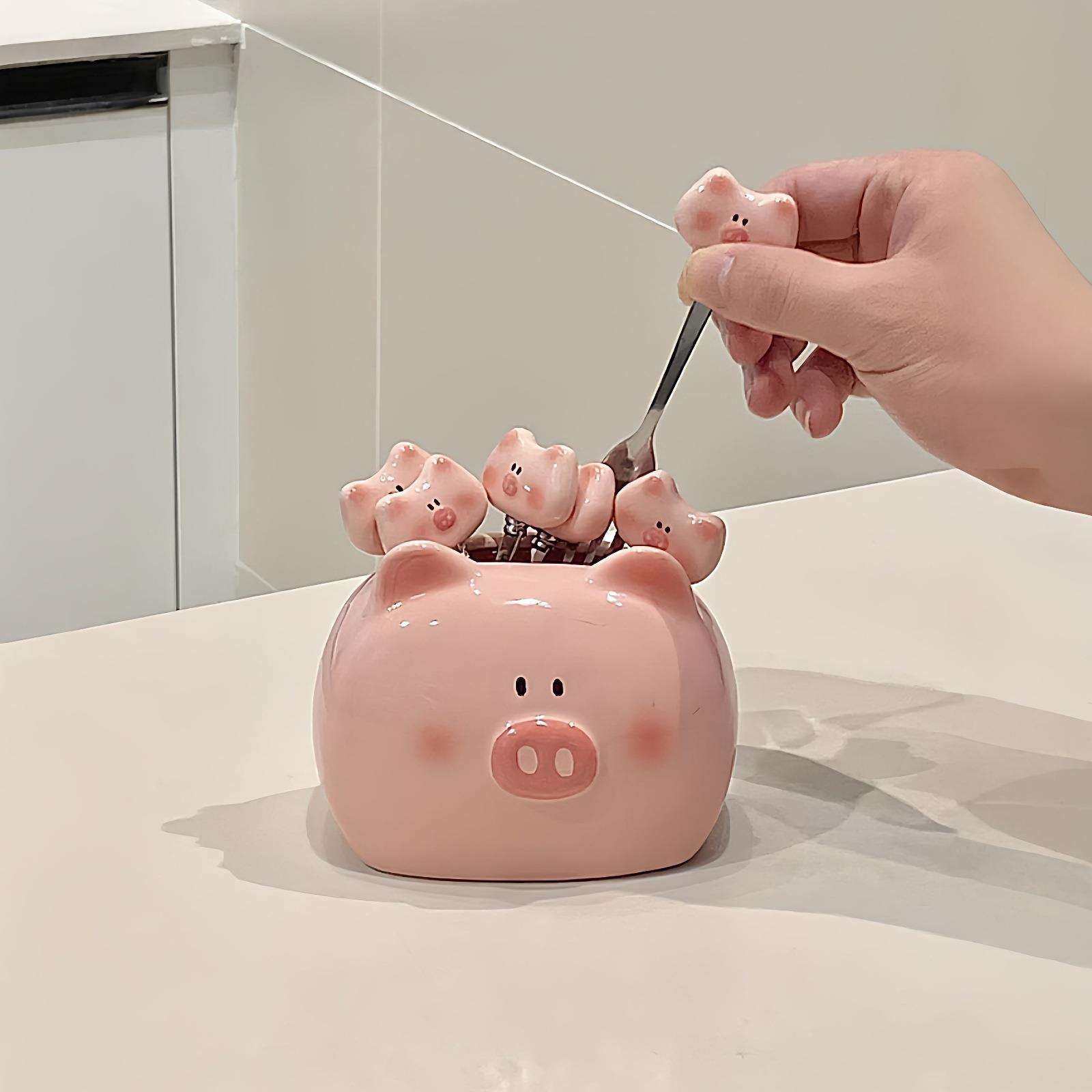 装饰品叉桌面陶瓷甜品手作叉摆件粉嘟嘟家用可爱客厅创意水果小猪,农机/农具/农膜,播种栽苗器/地膜机,淘宝优惠券,粉丝福利购,淘宝优惠卷