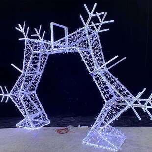 LED六角星造型户外防水圣诞树灯光节亮化公园商场店铺氛围景观灯