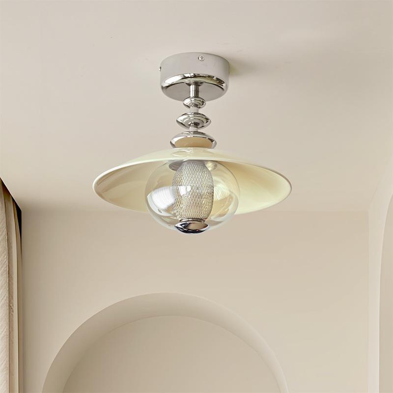 中古风走廊吸顶灯法式复古卧室灯创意设计师款艺术玻璃玄关灯具