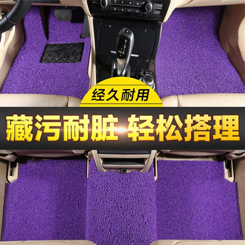 汽车丝圈脚垫通用易清洗车垫子地毯式脚踏垫可自由裁剪车地垫通用