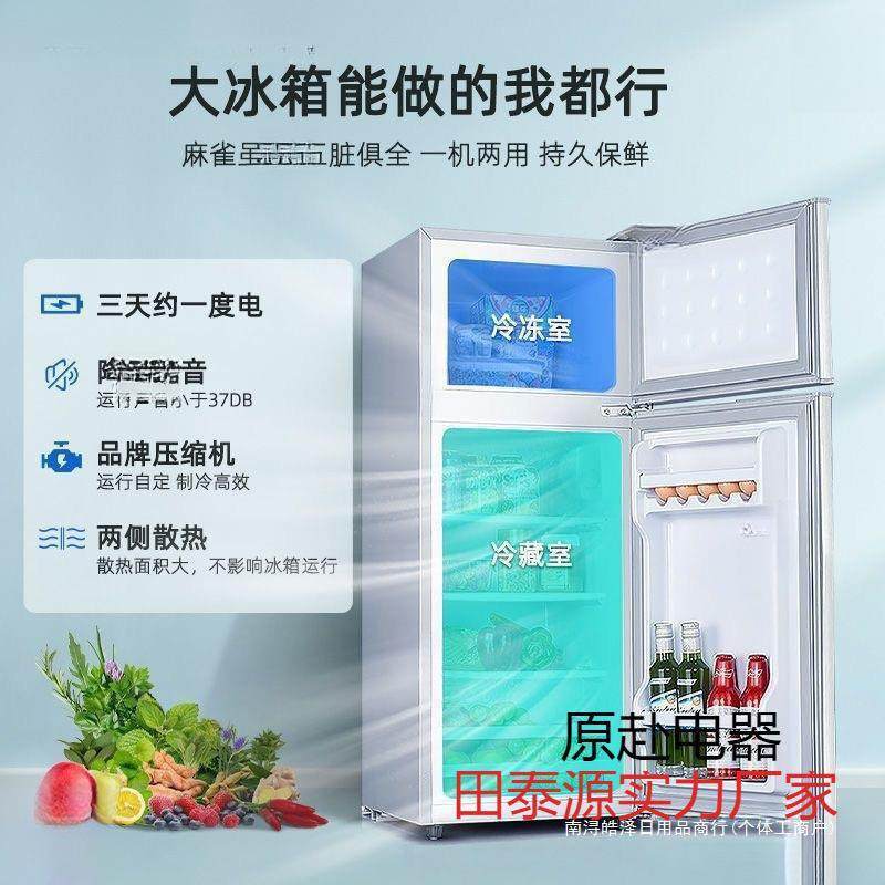 冰箱家用小型二人3家电迷你冷冻冷藏宿舍租房节能2层一级起批冷暖