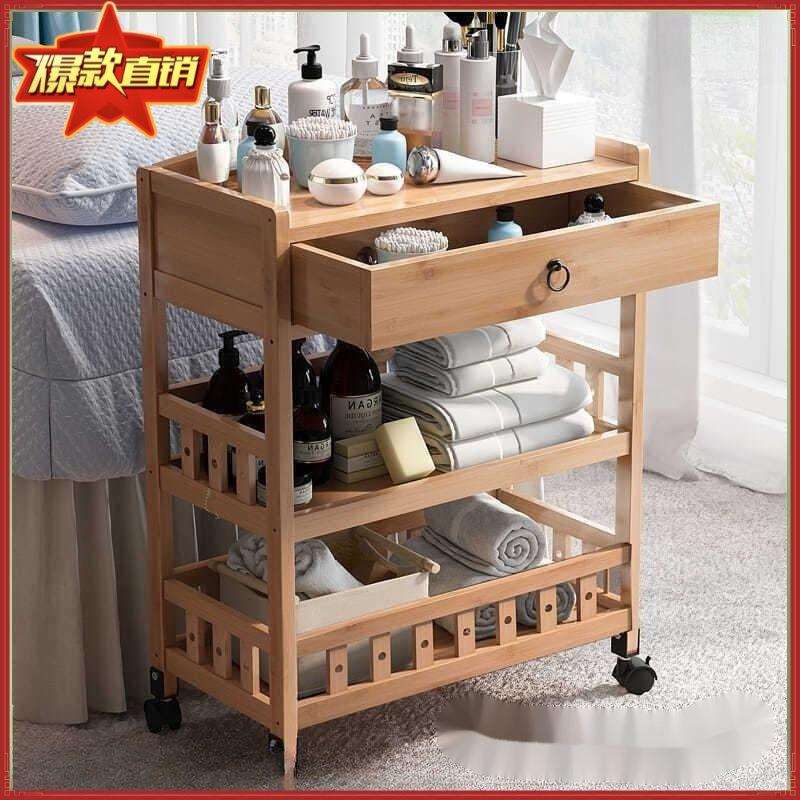 推车美发院理发店小推车足浴店养生馆实木工具车柜子竹