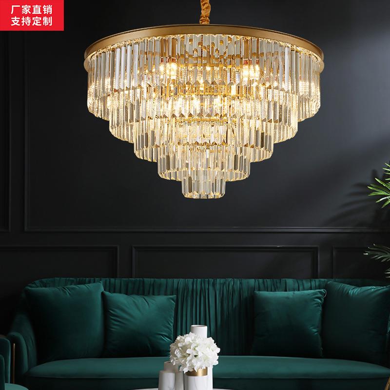 亚马逊客厅灯高级感大厅水晶吊灯轻奢风格餐厅灯具北欧圆形吊灯