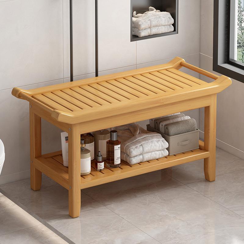 楠竹沐浴凳多功能家用多层矮凳浴室洗澡架结实耐用客厅小脚凳方凳