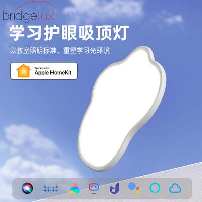进口普瑞芯片全光谱护眼吸顶灯简约现代儿童房间led云朵照明灯具