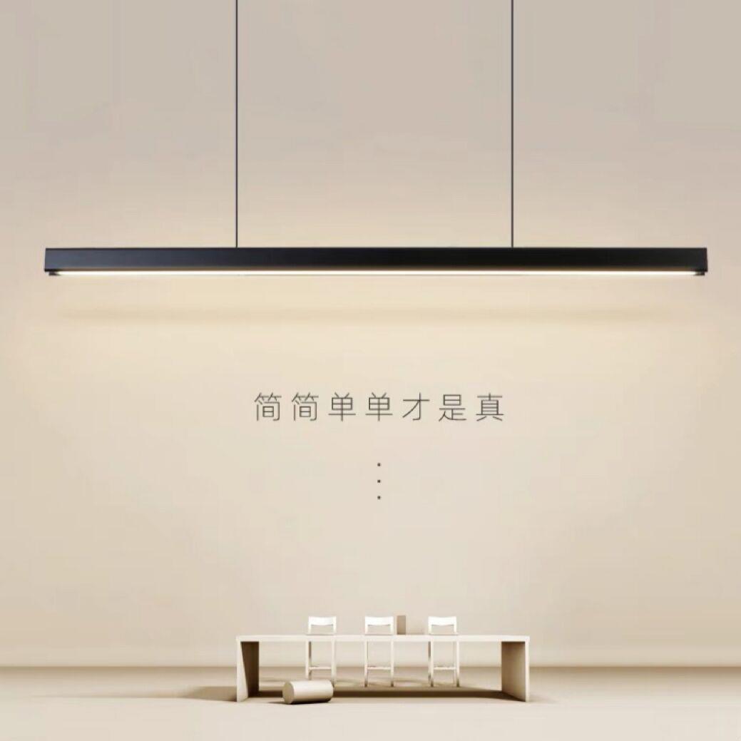 意式极简轻奢一字型长条吊灯现代设计师款高品质餐厅岛台吧台吊灯